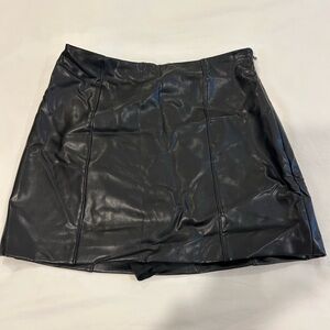 Abercrombie & Fitch Black Faux Leather Mini Skirt